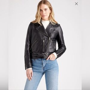 Quince 100% Leather Motorcycle Jacket Size Medium